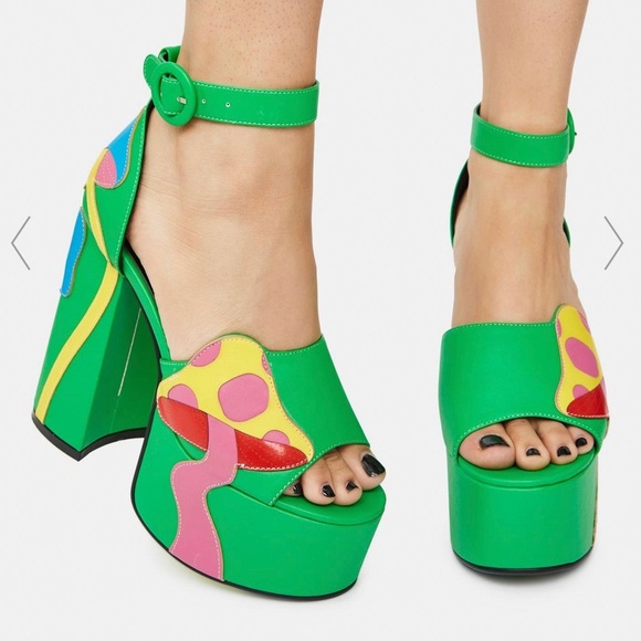 Dolls Kill Shoes Dolls Kill Mushroom Retro Platform Heels Sz M
